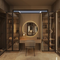 Commode de chambre double sur mesure avec miroir, organisateur de vêtements et rangement de placard, combinaison de couleurs