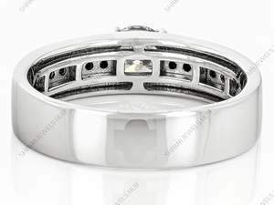 Anillo de Compromiso Clásico de Plata de Ley 925 con Moissanita de 1.40 Quilates, Corte Brillante, Engaste de Garras, Chapado en Oro Blanco de 18K para Hombre - Product Image 3