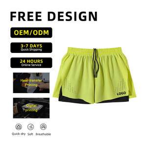 Pantaloncini sportivi da uomo professionali da corsa Outdoor nuovi pantaloni estivi a doppio strato ad asciugatura rapida a tre quarti elasticizzati Mid Casual - Product Image 3