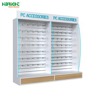 Highbright Modular <b>Hook</b> <b>Display</b> Rack for PC & Mobile Accessories with Wood Base Cabinet for Convenience Store - Product Image 2