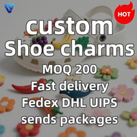 Breloques de chaussures de luxe décorations de charme de dentelle de chaussure avec logo élégant accessoires de marque caoutchouc souple 2025 nouveau Design PVC vente en gros
