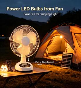 Ventilador de Mesa con Carga Solar para Exteriores a Bajo Precio, Ventilador Portátil con Panel Solar para Automóvil - Product Image 5