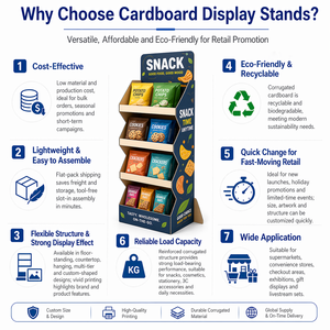 Custom Cardboard Display Stand Floor Shelf Retail Paper Snack Food Beverages <strong>Drinks</strong> Candy Cardboard Display <strong>Racks</strong> - Product Image 4