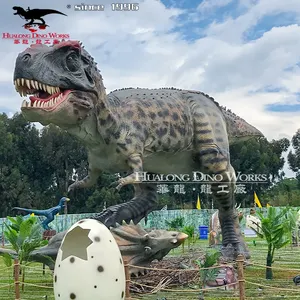Assemblato Jurassic world attraente realistico a grandezza naturale t rex dinosaur animatronic model
