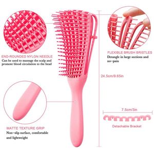 Cepillo de Pelo de Plástico con Ocho Filas Tipo Pulpo para Masaje y Desenredado, Venta al por Mayor de Fábrica para Mujeres - Product Image 2