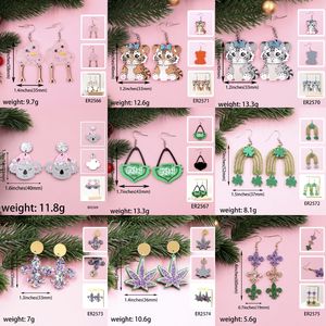 Orecchini pendenti natalizi personalizzati in acciaio inossidabile 316L gioielli in acrilico moda spedizione rapida diretta in fabbrica - Product Image 3