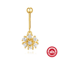 Getta S925 Argent Sterling Tendance Pierre Naturelle Fil Vertical Piercing Hélix Supérieur Plaqué Or