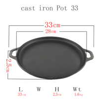 Poêle à pizza et crêpes classique en fonte émaillée 28/30/33/35/42cm, pour Dosa et Roti, avec double poignée, écologique, certifiée CE