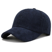 Venta al por mayor de pana lisa de 6 paneles sin estructura sombrero de papá bordado personalizado gorra de béisbol de pana