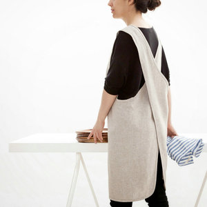 Alta calidad 100% Lino francés Cruz una pieza estilo <span class=keywords><strong>delantal</strong></span> de lino - Product Image 1