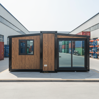 Maison préfabriquée en conteneur extensible et pliable personnalisable de 20 pieds, 30 pieds, 40 pieds, en acier, avec panneaux sandwich, pour hôtel, bureau, bâtiment