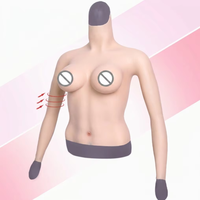 Pechera de silicona realista talla D con brazos, pecho falso invisible sin costuras para cosplay de MTF y travestismo