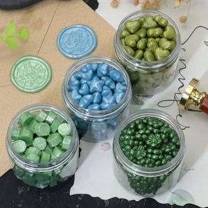 Granulés de cire à cacheter divisés, matériaux pour tampons, perles de cire à cacheter, palettes octogonales motif tournesol, pour emballage cadeau, manuels, DIY. - Product Image 3