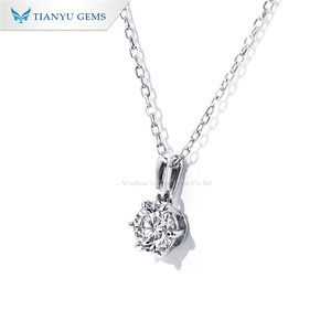 Tianyu 925 Sterling Silver Platinum Plated Brilliant Cut Moissanite GRA Certified Pendant <b>Necklace</b>-<b>Simple</b> Luxurious Women's - Product Image 2