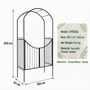 <span class=keywords><strong>Arche</strong></span> de <span class=keywords><strong>jardin</strong></span> classique en métal avec portail, revêtement poudré, antirouille, résistant aux intempéries, robuste, pour <span class=keywords><strong>jardin</strong></span>, patio, balcons, mariage - Product Image 3