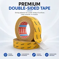Ruban adhésif double face Tesa 4970 blanc 225μm en film PVC avec adhésif acrylique, excellente adhérence initiale, pour la fixation de panneaux, d'affichages et de garnitures.
