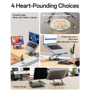 <span class=keywords><strong>Support</strong></span> de bureau rotatif à 360 degrés Yesido LP08 Infinite Hover, compact, portable, en métal, pour tablettes - Product Image 3