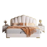 Lit en Cuir de Style Français Moderne de Luxe, Tailles King Size et Queen Size, Style Féminin