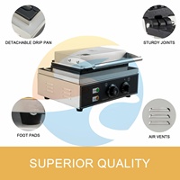 Gaufrier Rectangulaire Professionnel Électrique Antiadhésif Shuangchi 10 Gaufres Belges Machine à Snacks
