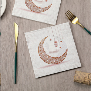 Printed Moon-Themed Disposable Paper Napkins 330mm Square For Themed Party Use - Product Image 3