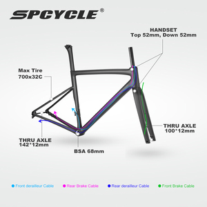 Spcycle <span class=keywords><strong>2025</strong></span> New R088 <span class=keywords><strong>Carbon</strong></span> Đường Xe Đạp Khung Đĩa Phanh Đầy Đủ Ẩn Cáp Udh Móc Áo Trọng Lượng Nhẹ Đường Xe Đạp <span class=keywords><strong>Frameset</strong></span> - Product Image 6