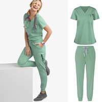 Blouses médicales unisexes à manches courtes pour les toiletteurs d'animaux, les vétérinaires, les médecins, le personnel infirmier des hôpitaux. Uniformes de travail en polyester respirant