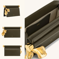 Sac à main pour femme Perfumei Vintage, tendance été/hiver, polyvalent, décoré de pétales métalliques, pochette de soirée, fermeture magnétique