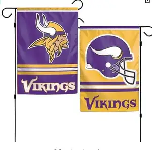 4 Designs Hochwertige 12x18 Zoll doppelseitig bedruckte Polyester NFL Minnesota Vikings Alternative Garten flagge Hof Banner