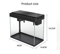 Aquarium intelligent de bureau de luxe avec pompe à eau ultra silencieuse, filtre supérieur, affichage de la température en acrylique transparent pour la maison