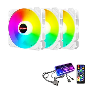COOLMOON Upgrade Computer Case RGB Fans Quiet Moon 6pin Suit Led RGB 120MM Fans Gaming PC Fan Cooler with Controller Hub