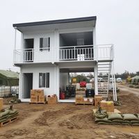 Conteneur de bureau préfabriqué pliable tout acier de 20 pieds, maison mobile à panneaux sandwich, dortoir, maison de campement pétrolier, maison de chantier