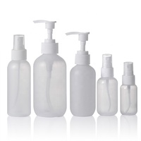 Bouteilles en plastique PE cylindriques Boston rondes recyclables en gros de 60 ml, 120 ml, 180 ml, 240 ml, 8 oz avec pompe à lotion pour shampoing