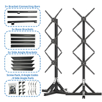 Mur vidéo holographique à vision directe 1*3, ventilateur holographique 3D de 65 cm avec support au sol, écran publicitaire LED WiFi Bluetooth