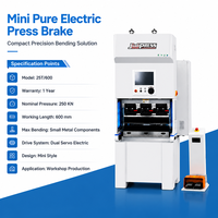 Prensa Plegadora Eléctrica CNC de 25T y 600mm para Ahorro de Espacio, para Fabricación de Chapa de Acero al Carbono de 5.1mm