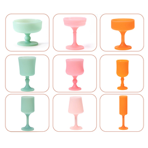Juego de Copas de Vino de Silicona Coloridas, Resistentes al Calor, Ecológicas, Irrompibles, Portátiles, para Campamentos, Picnics, Vino Tinto - Product Image 1