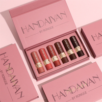 HANDAIYAN 6-en-1 Texture soyeuse longue durée hydratant confortable mat léger brume bon teint maquillage rouge à lèvres ensemble
