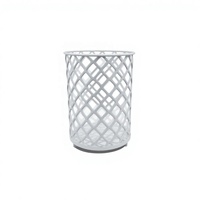 Porte-stylo en métal blanc en forme de treillis |   Organisateur de bureau décoratif pour stylos, pinceaux de maquillage et fournitures de bureau