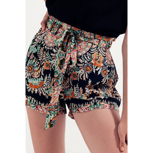 Pantaloncini slim con elastico in vita in raso con stampa floreale - Product Image 2