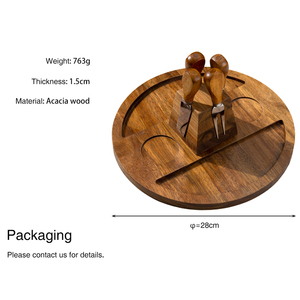 Ensemble de <span class=keywords><strong>planche</strong></span> à charcuterie magnétique en bois d'acacia, <span class=keywords><strong>planche</strong></span> à fromage en bois et ensemble de couteaux, plateau à fromage avec 4 couteaux à fromage - Product Image 2