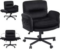 Chaise de bureau ergonomique moderne réglable en hauteur en cuir PU avec roulettes pour le bureau à domicile