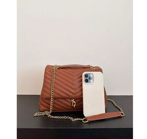 Sacs à bandoulière de luxe REP pour femmes, en cuir véritable marron de haute qualité avec logo, style 5000, fermeture à rabat et décoration lettres - Product Image 6