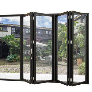 Hihaus-deslizante tipo acordeón ancho de aluminio, para exterior, puertas deslizantes triplegables - Product Image 1