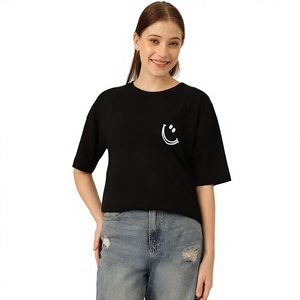 เสื้อยืดพิมพ์ลายพื้นฐานสำหรับผู้หญิง รับผลิตแบบ OEM ODM โรงงานผู้ผลิต ขายส่ง จำนวนมาก รับทำแบรนด์ส่วนตัว โลโก้สั่งทำ เสื้อผ้าสตรีทแวร์ - Product Image 1