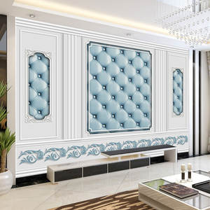 Style européen salon Tv fond papier peint 3d plâtre ligne murale canapé Film télévision mur tissu chambre 8D papier peint - Product Image 2
