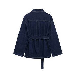 Chaqueta vaquera retro lavada para mujer 2025, estilo versátil con cintura y solapa, corte holgado, ideal para otoño/invierno y verano, ecológica - Product Image 2