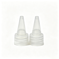 Bouchon en plastique pointu pour emballage cosmétique, finition côtelée, blanc, noir, transparent, pour bouteilles de sauce, 18mm, 20mm, 24mm, 28mm, vente en gros