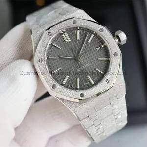 Reloj de Buceo C Factory con Cristal de Zafiro Moissanite 4131, Marcadores de Hora de Diamantes en Oro Rosa, Correa de Cuero, Multifunción - Product Image 4