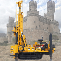 Machine de forage de puits d'eau portable à moteur diesel pneumatique, foreuse rotative pour puits profonds avec force de levage de 50T et profondeur de 1000m