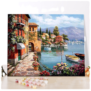 Dipinto Paesaggistico Fai-da-Te Huixishi, Affascinante Porto, Quadro su Tela con Cornice in Legno - Product Image 6