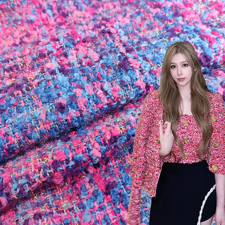 Раствор окрашенный 100% акриловая ткань для улицы твидовая Ткань трикотажная ткань для куртки 260 GSM